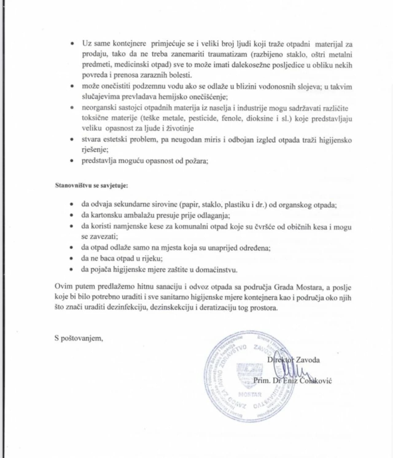 Komunalno Mostar o problemu otpada