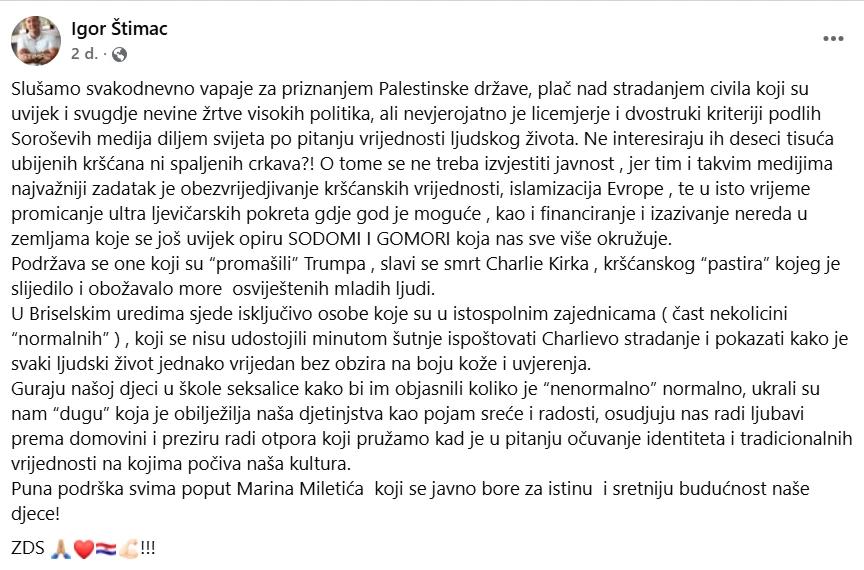 Objava Igora Štimca