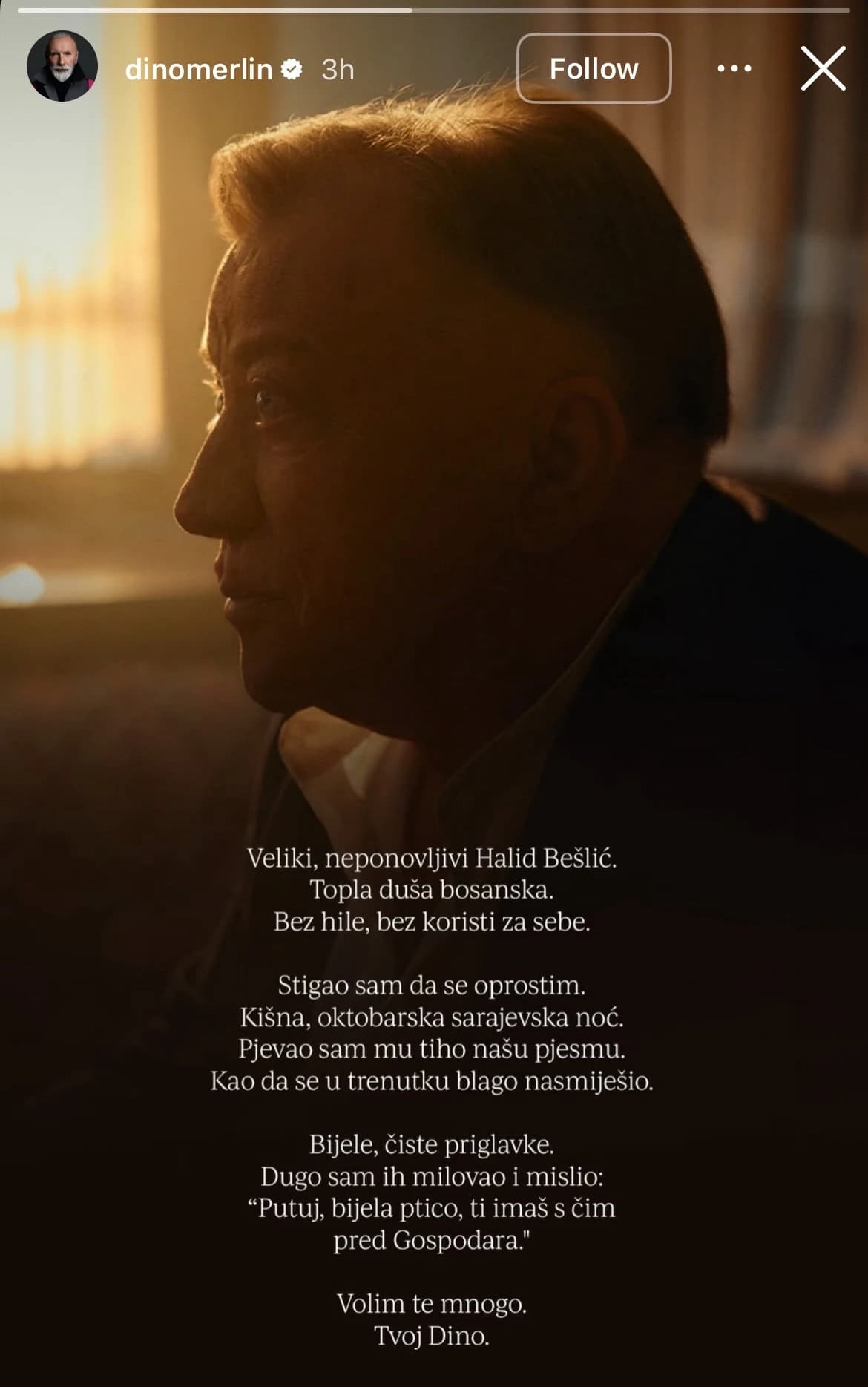 Emotivna poruka povodom smrti Halida Bešlića