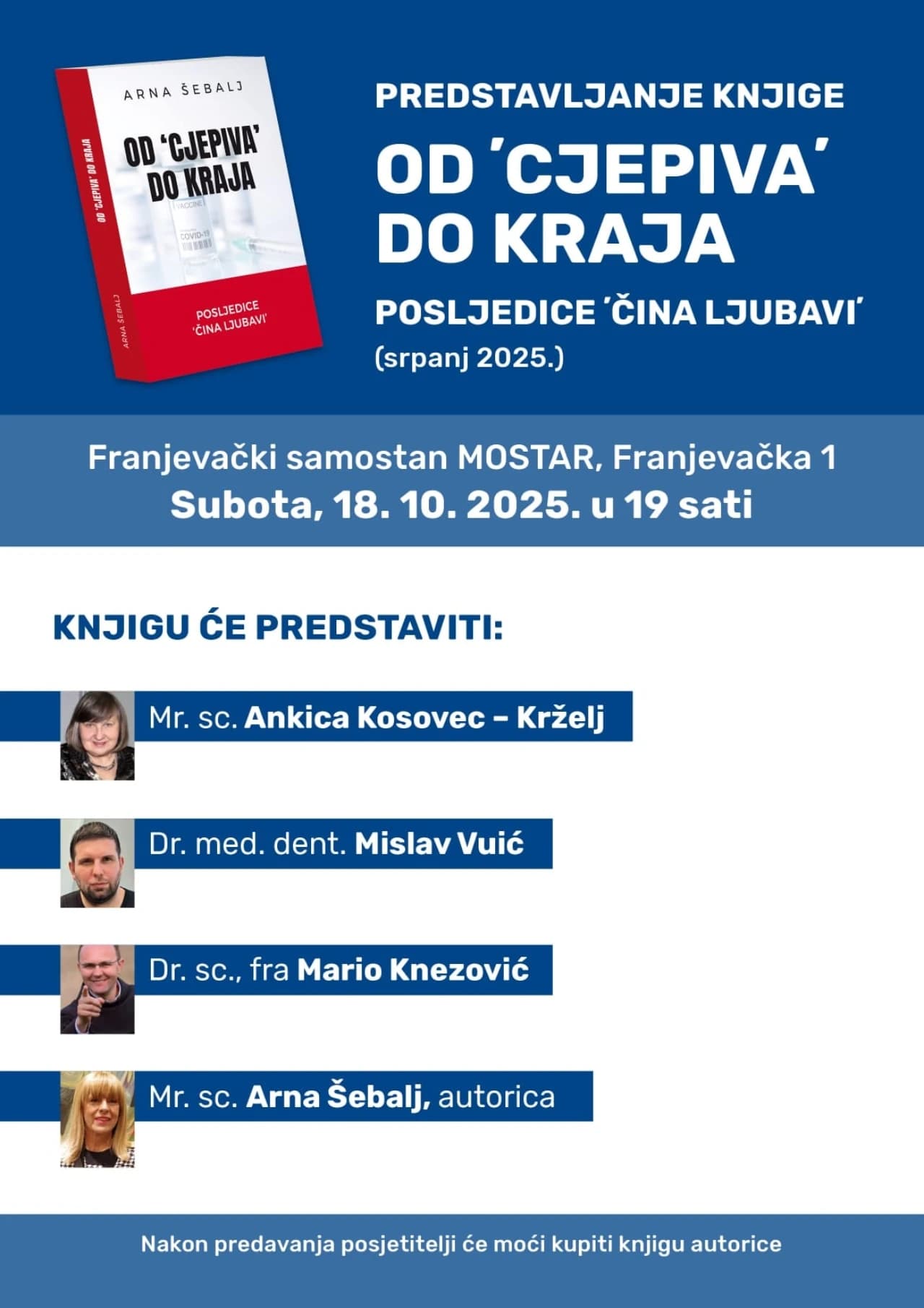 Predstavljanje knjige "Od cjepiva do kraja – posljedice čina ljubavi"