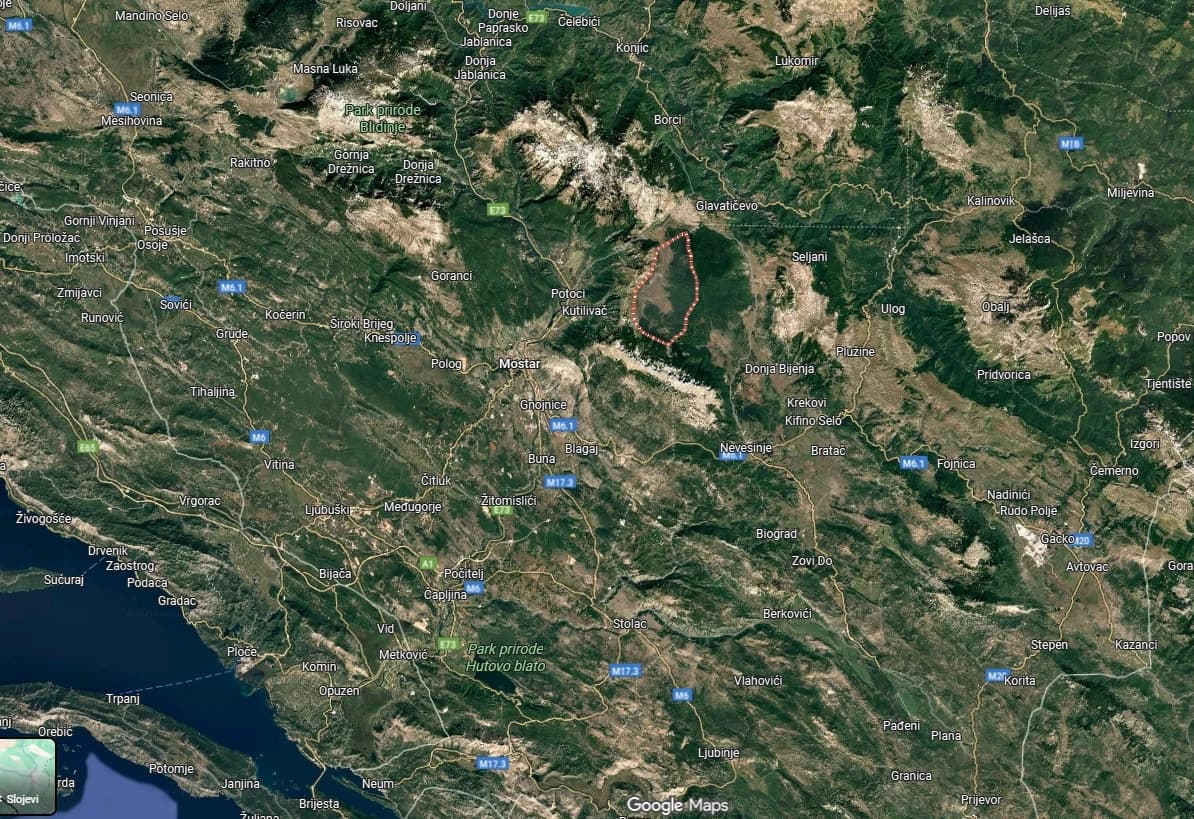 Istočni Mostar na Google Mapsu