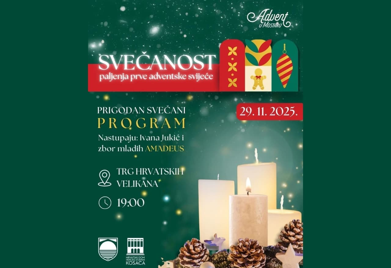 Mostar pali prvu adventsku svijeću