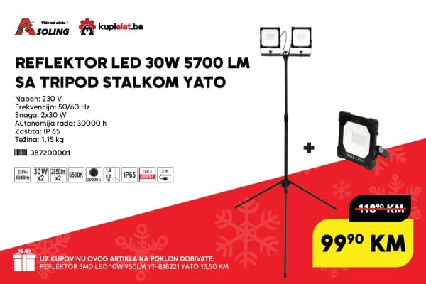 REFLEKTOR LED 30W 5700 LM SA TRIPOD STALKOM YATO