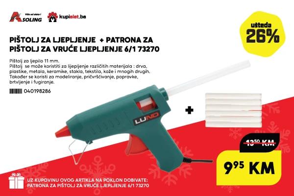 PIŠTOLJ ZA LJEPLJENJE+PATRONA ZA PIŠTOLJ ZA VRUĆE LJEPLJENJE 6/1 73270