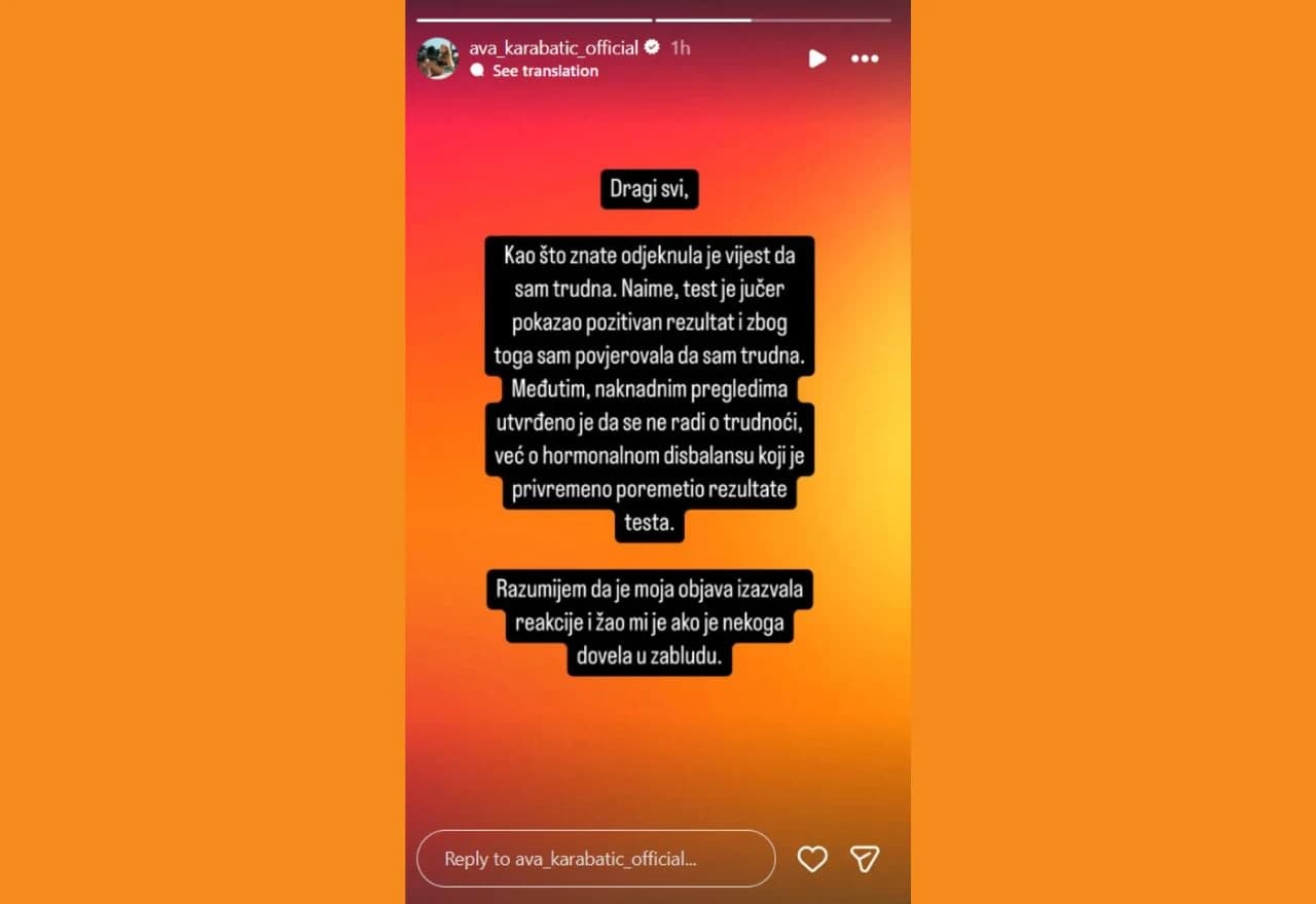 Instagram story Ave Karabatić