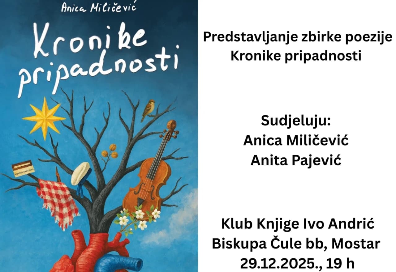 U Klubu knjige Ivo Andrić predstavljanje zbirke "Kronike pripadnosti"