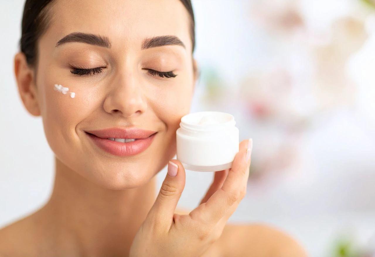 Žena s kremom na licu