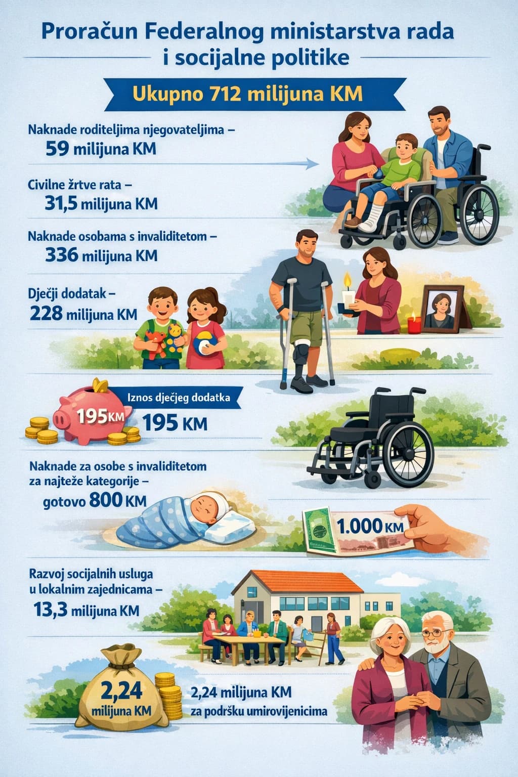Socijalna davanja u Federaciji