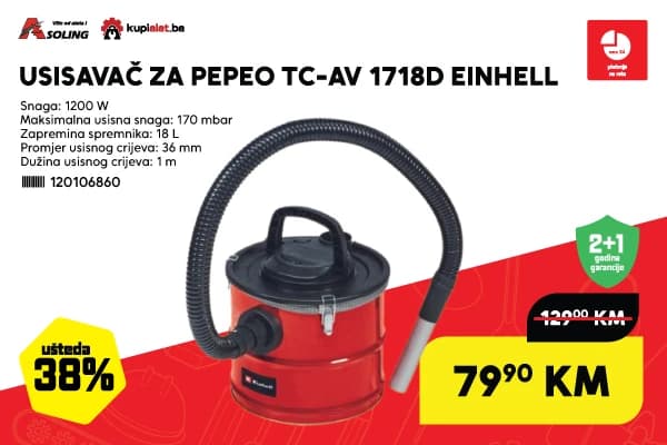 USISAVAČ ZA PEPEO TC-AV 1717D EINHELL