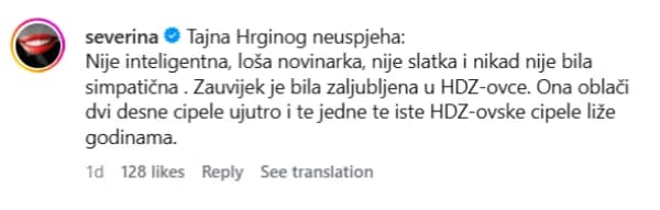 Severina oplela po Hrgi