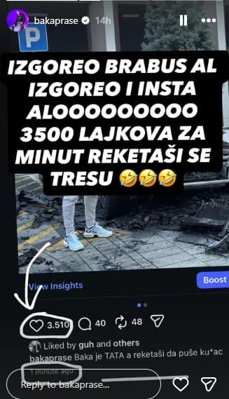 Instagram story Bake Praseta