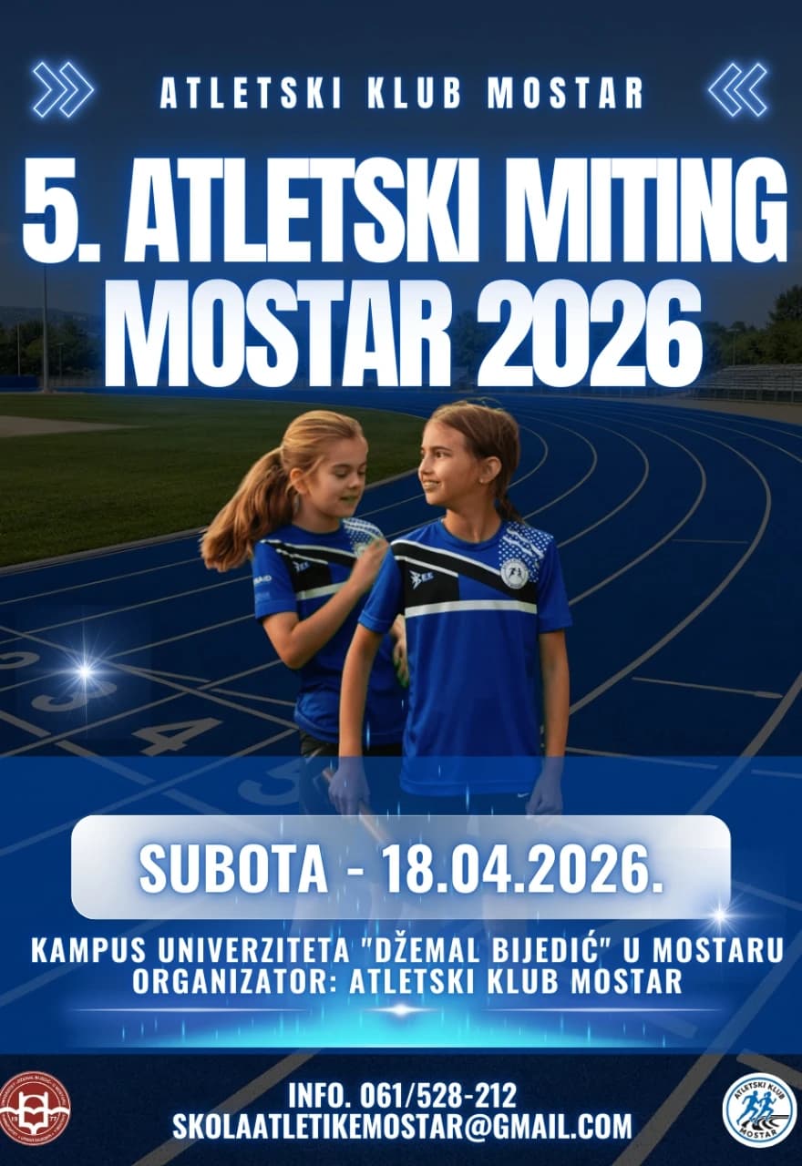Mostar ugostit će 700 mladih atletičara iz Europe
