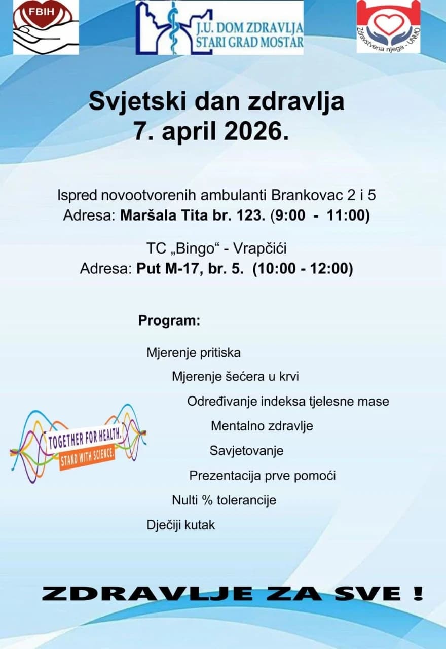 Besplatni pregledi u Mostaru