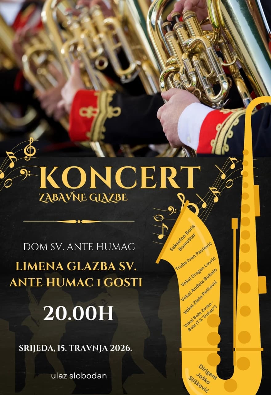Limena glazba sv. Ante Humac poziva na koncert u Ljubuškom