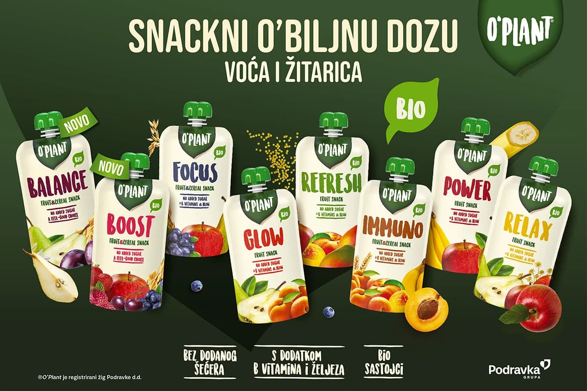 O’Plant Bio voćno-žitni snackovi Balance i Boost