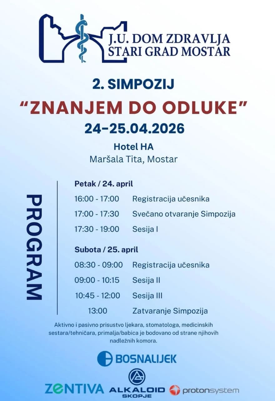 Dom zdravlja Stari grad Mostar okuplja stručnjake iz regije na II. simpoziju
