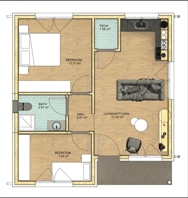 Planirani izgled kuće za obitelj Barušić iz Čitluka