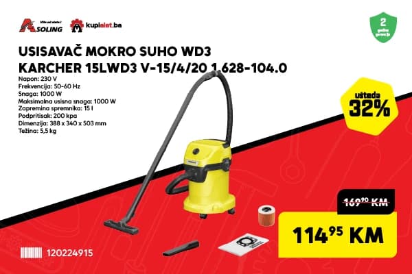 USISAVAČ MOKRO SUHP WD3