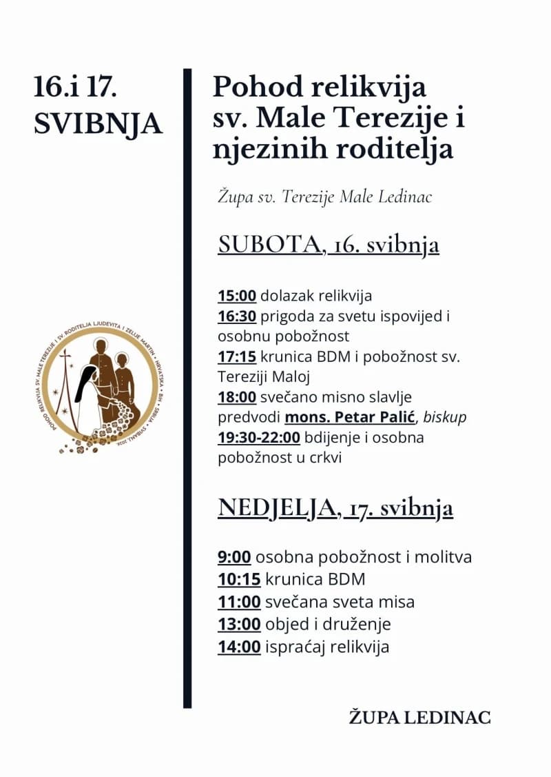 Relikvije svete Male Terezije i njezinih roditelja stižu u Hercegovinu