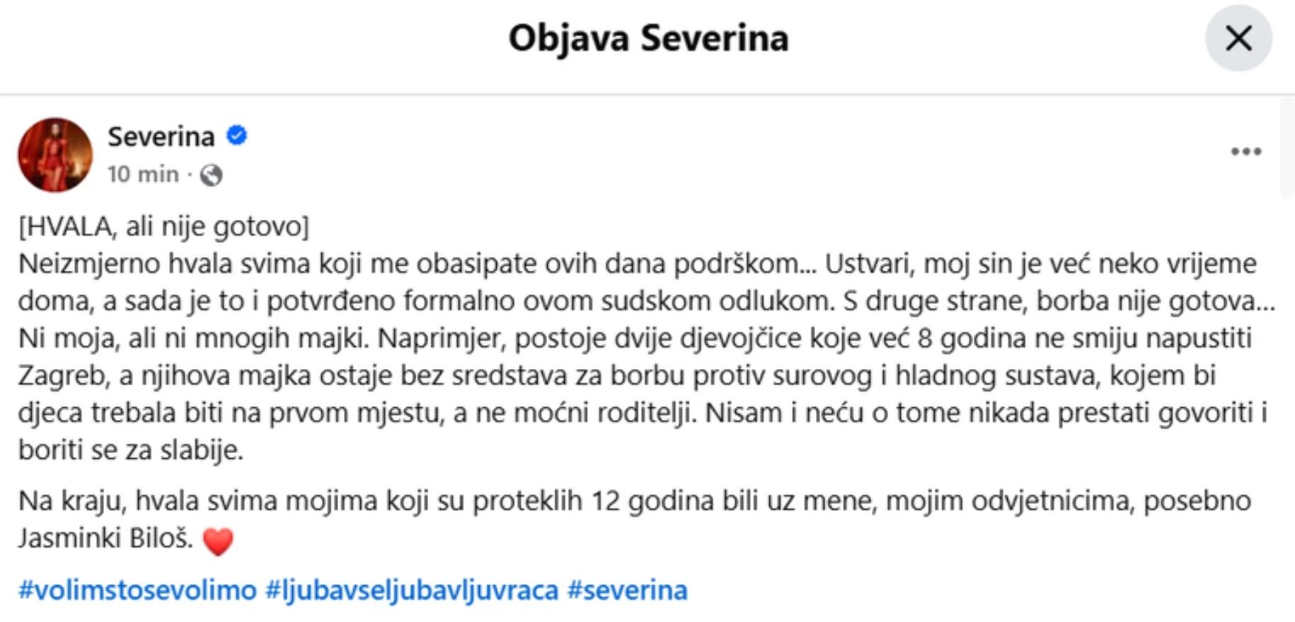 Severinina objava