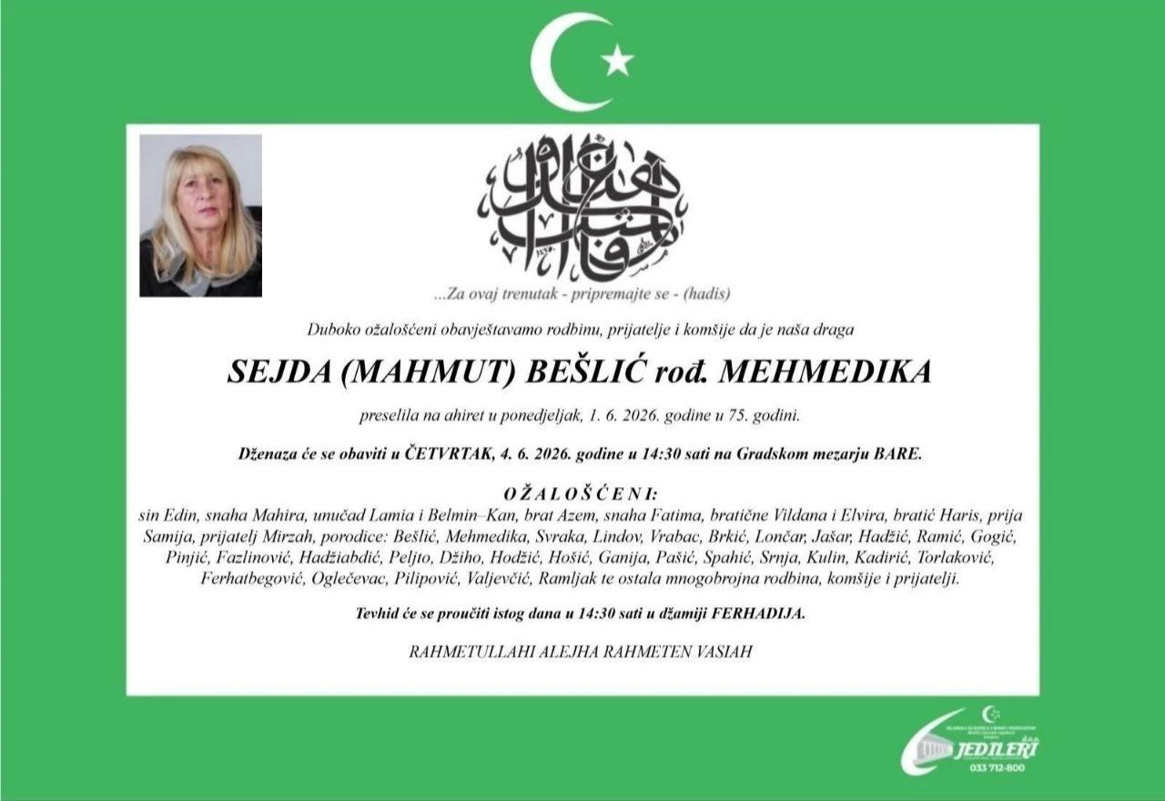 Smrtovnica Sejde Bešlić