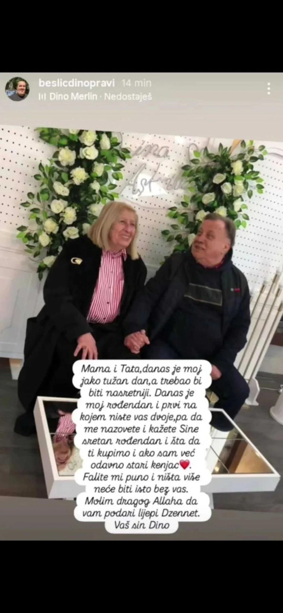 Objava Dine Bešlića na Instagramu