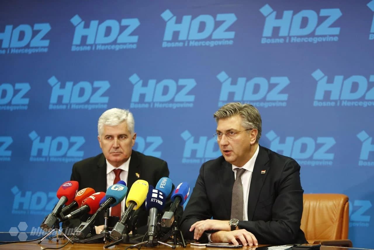 Sastanak Andreja Plenkovića i Dragana Čovića u Mostaru