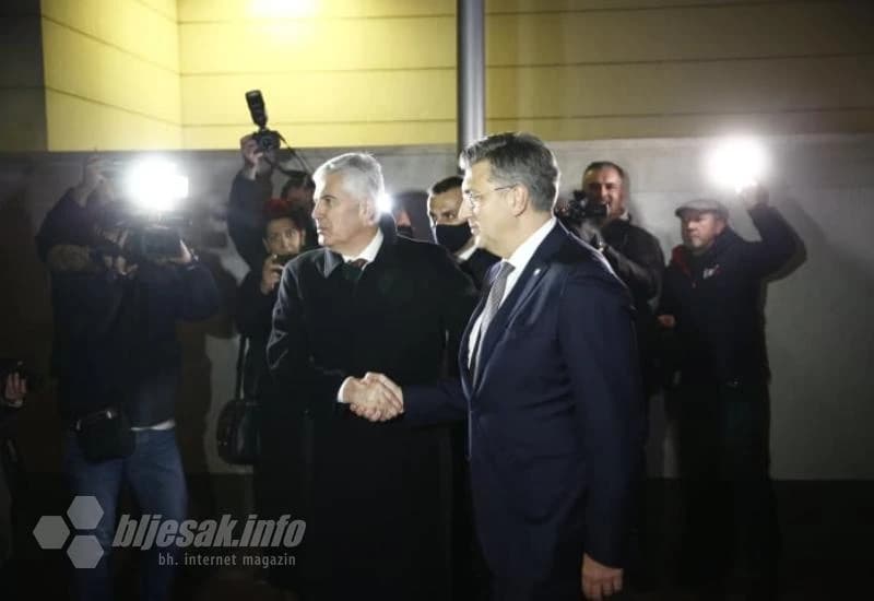 Sastanak Andreja Plenkovića i Dragana Čovića u Mostaru