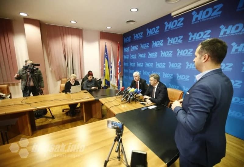 Sastanak Andreja Plenkovića i Dragana Čovića u Mostaru