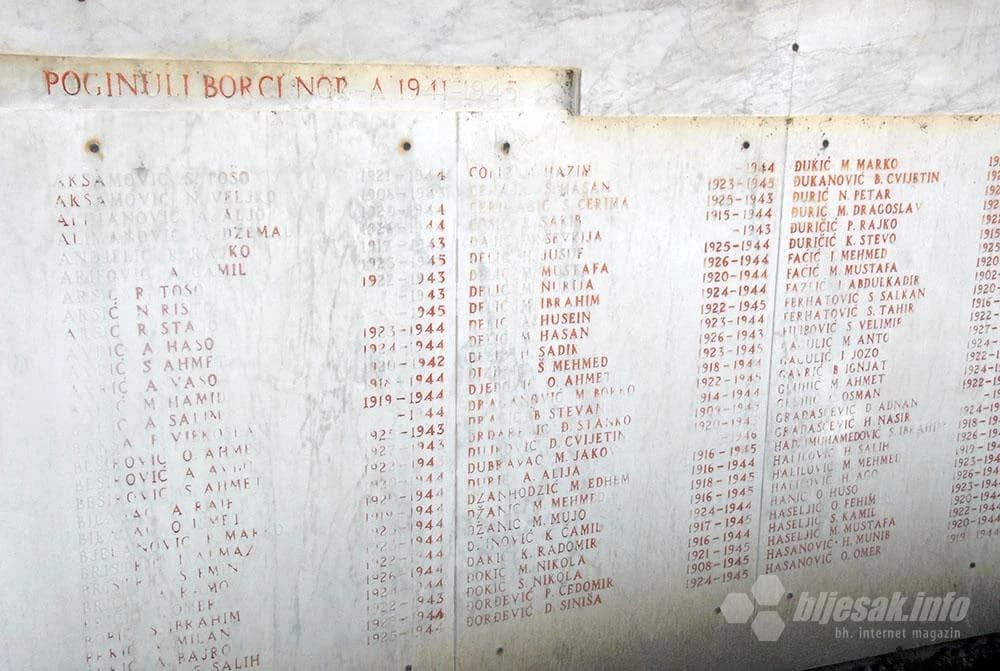 Za imena na partizanskom spomeniku…