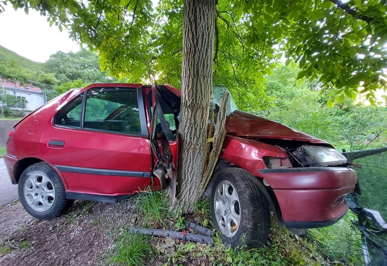 Vojno: Peugom udario u drvo