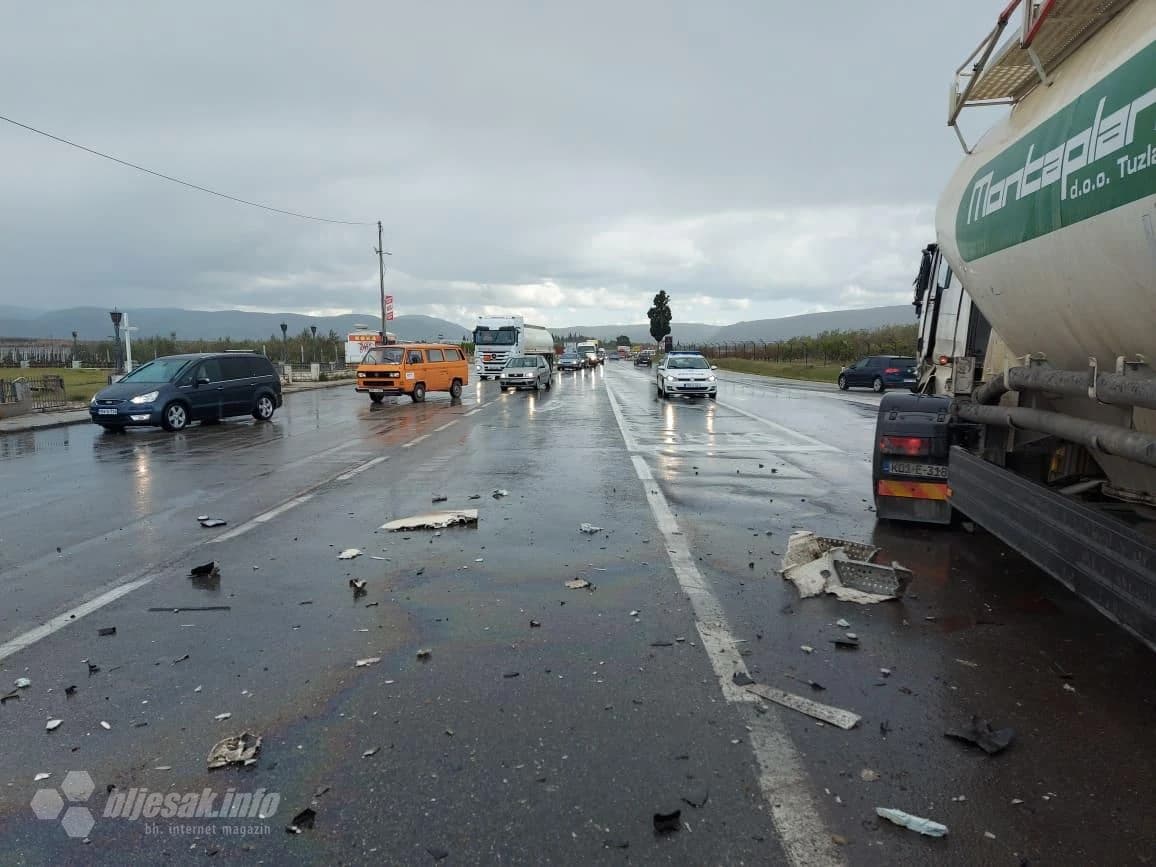 Mostar: Sudar kamiona i cisterne