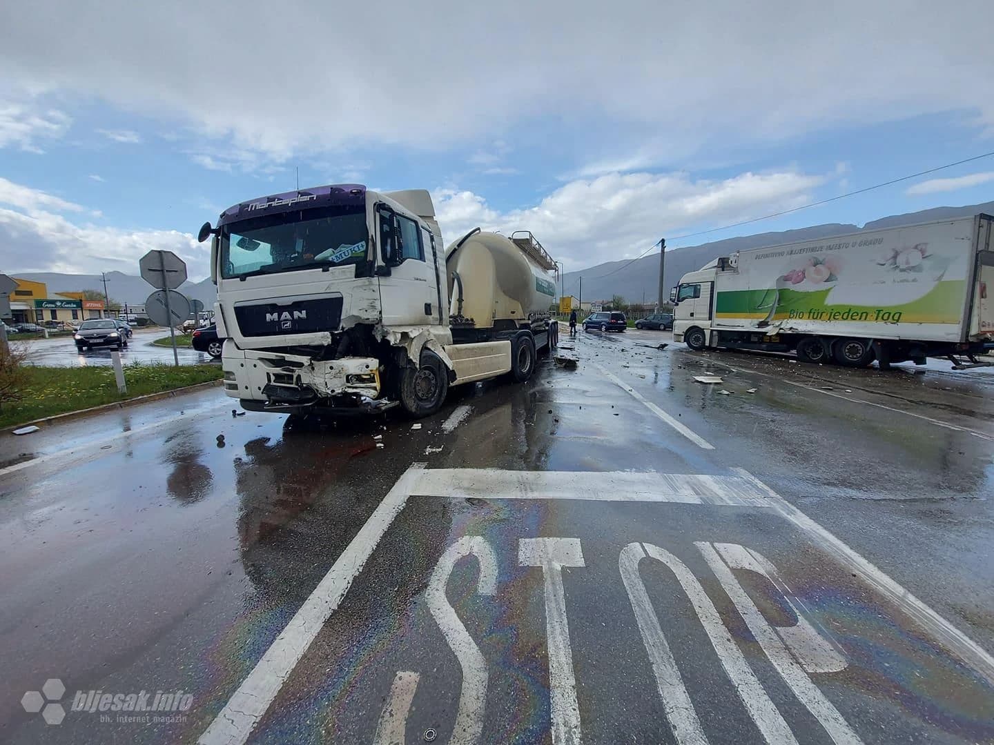 Mostar: Sudar kamiona i cisterne