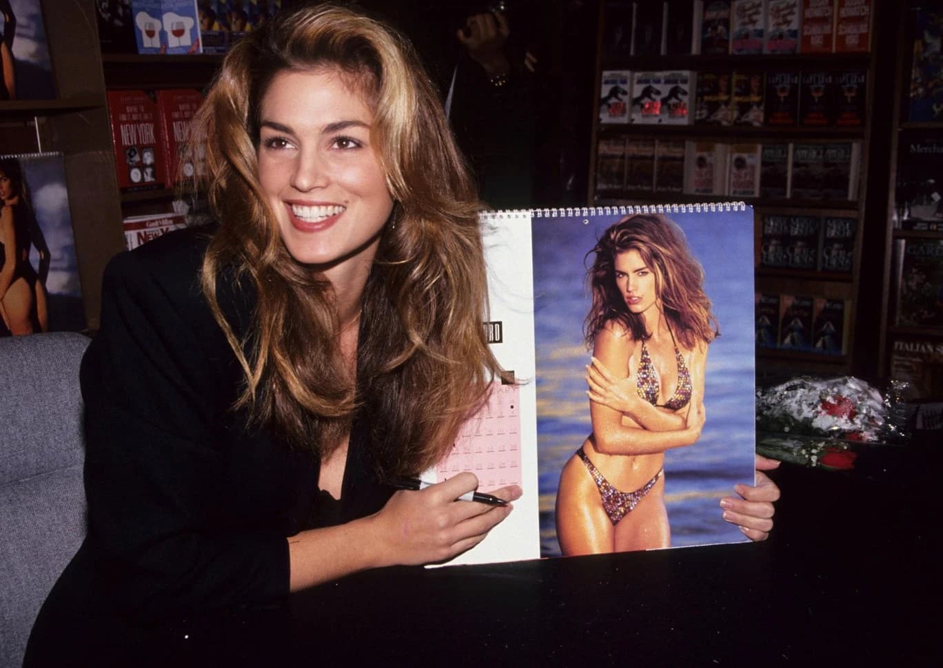 Cindy Crawford promovira svoj kalendar 1991. godine