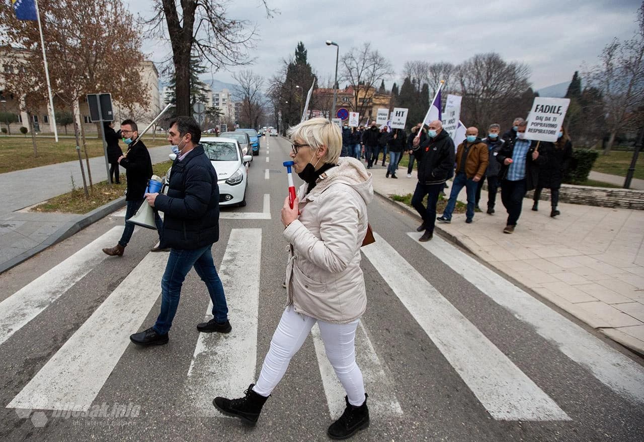 Prosvjed Sindikata HT Mostar