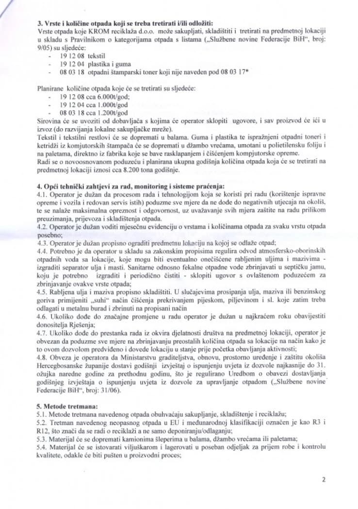 Dokument vezan za sporni otpad u Drvaru