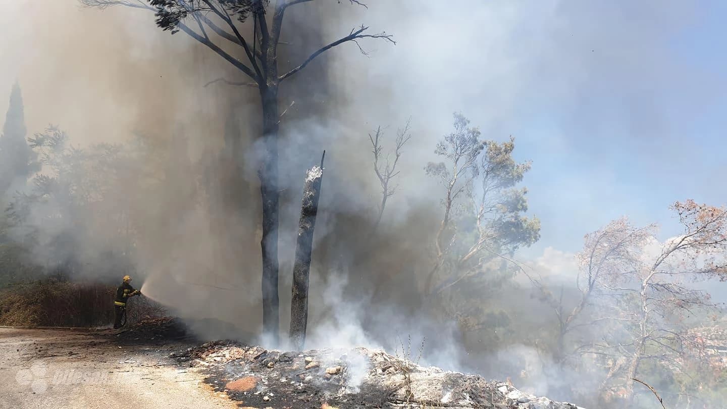 Požar iznad groblja Masline u Mostaru prema Brkanovom brdu